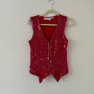 Vintage red sequin vest